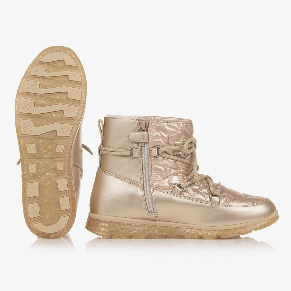 Mayoral-Teen Girls Gold Padded Star Snow Boots | Childrensalon Outlet