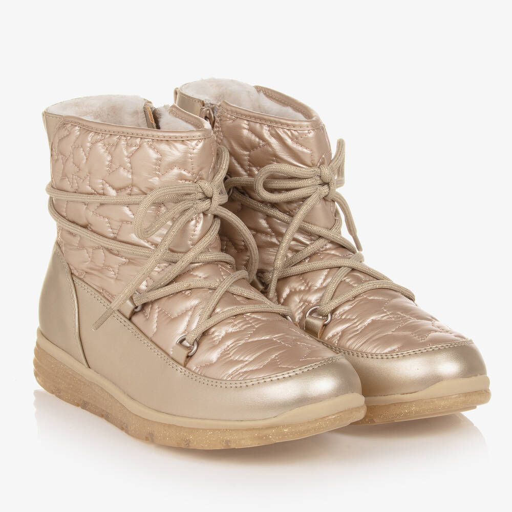 Mayoral - Teen Girls Gold Padded Star Snow Boots | Childrensalon