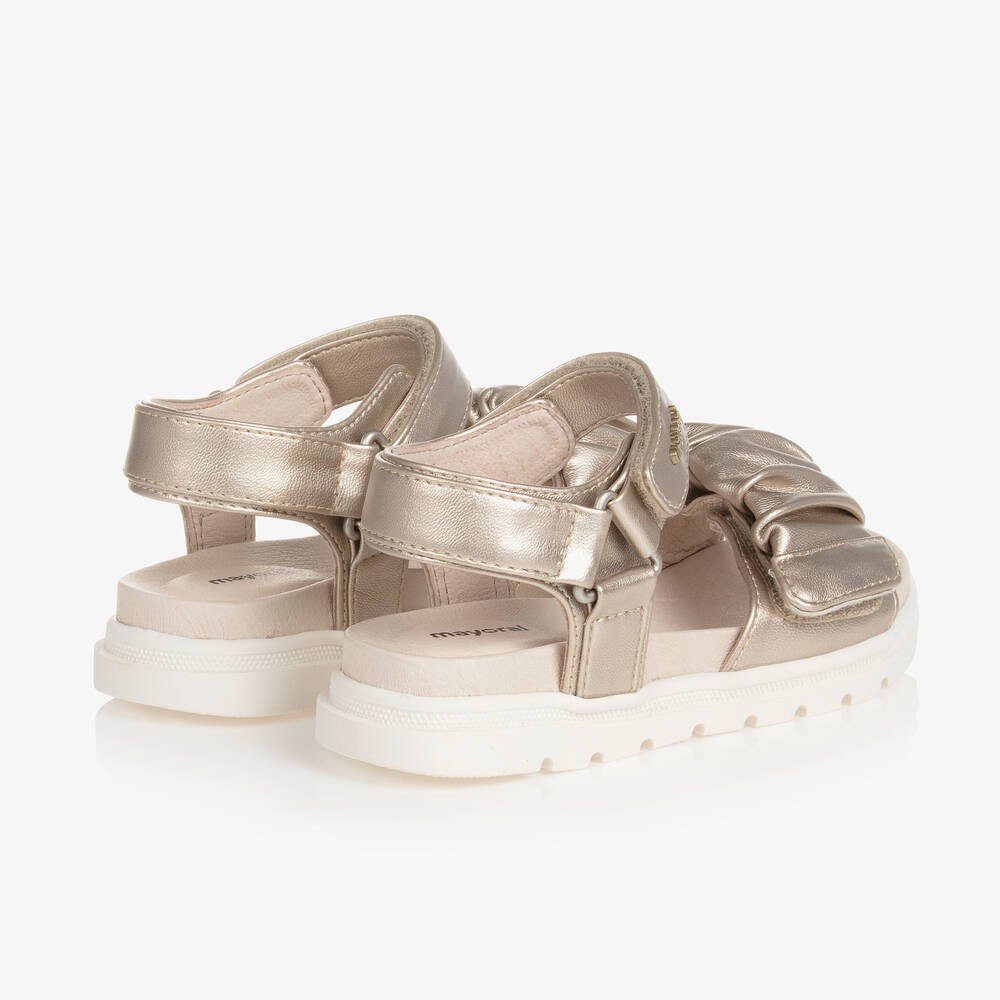 Mayoral-Teen Girls Gold Ruched Sandals | Childrensalon Outlet