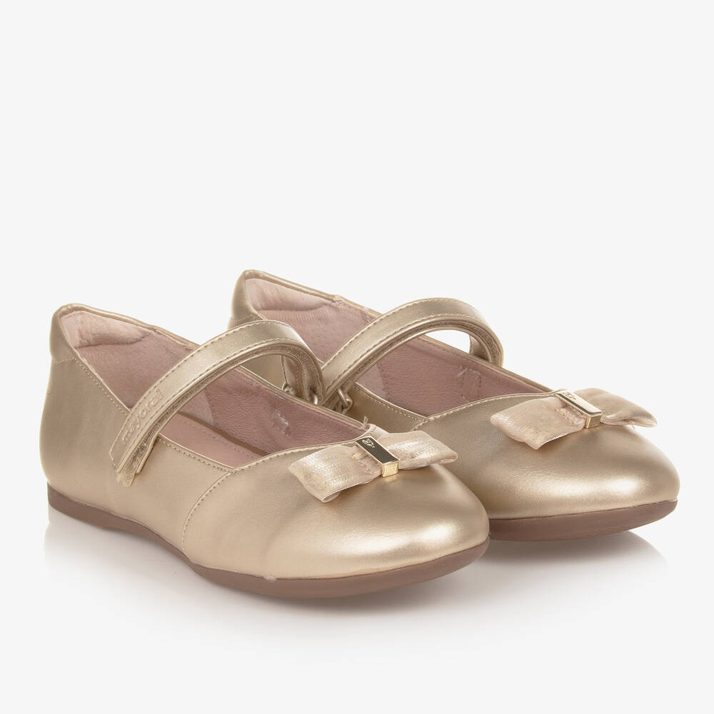 Mayoral - Teen Girls Gold Shimmery Ballerina Pumps | Childrensalon
