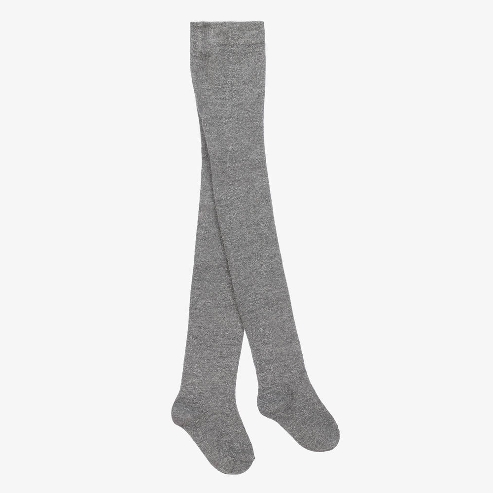Mayoral-Teen Girls Grey Glitter Knitted Tights | Childrensalon Outlet