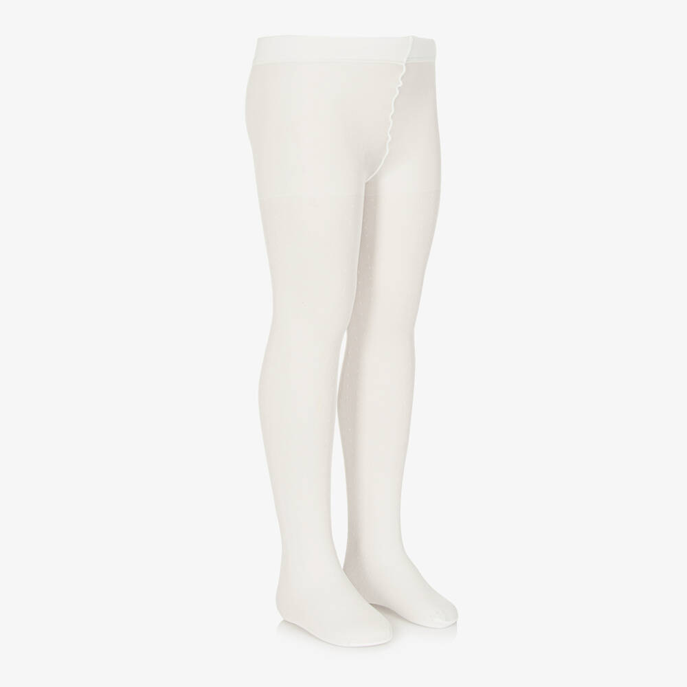 Mayoral-Teen Girls Ivory Dot Tights | Childrensalon Outlet