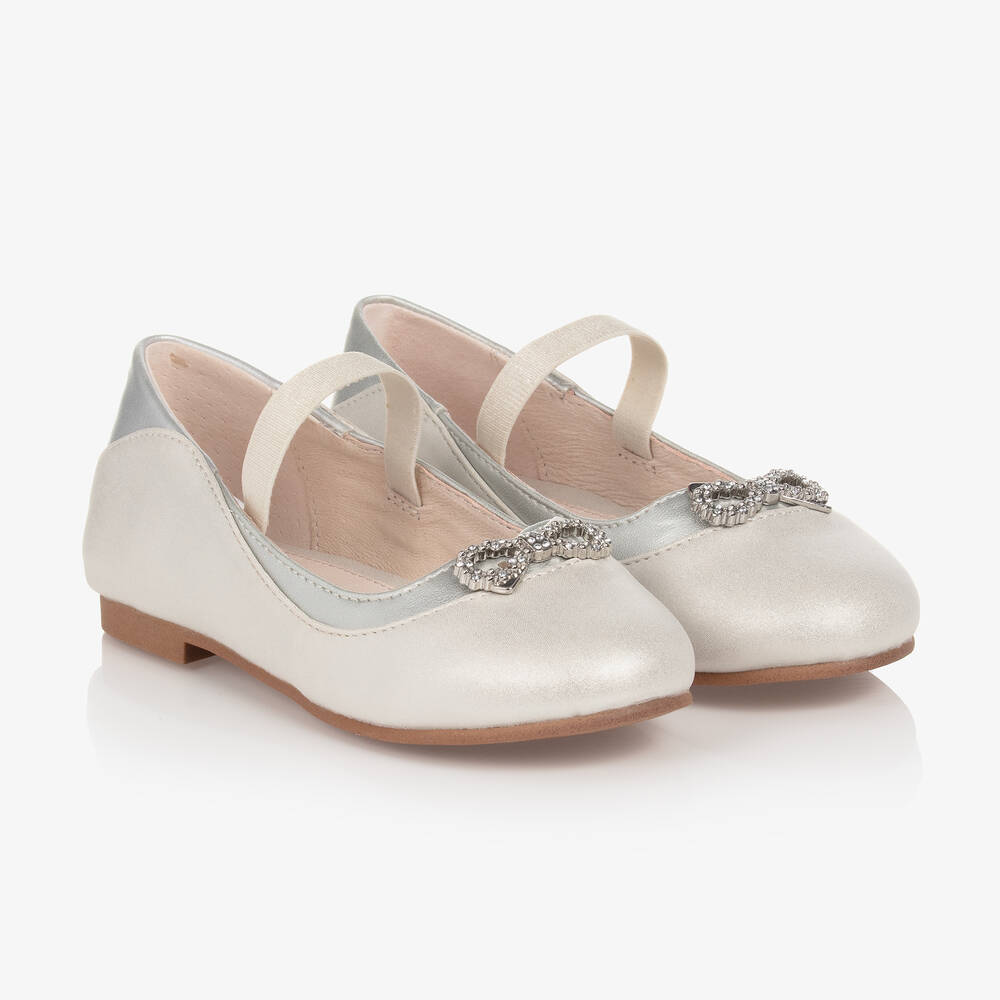 Mayoral - Ballerines ivoire en simili cuir | Childrensalon