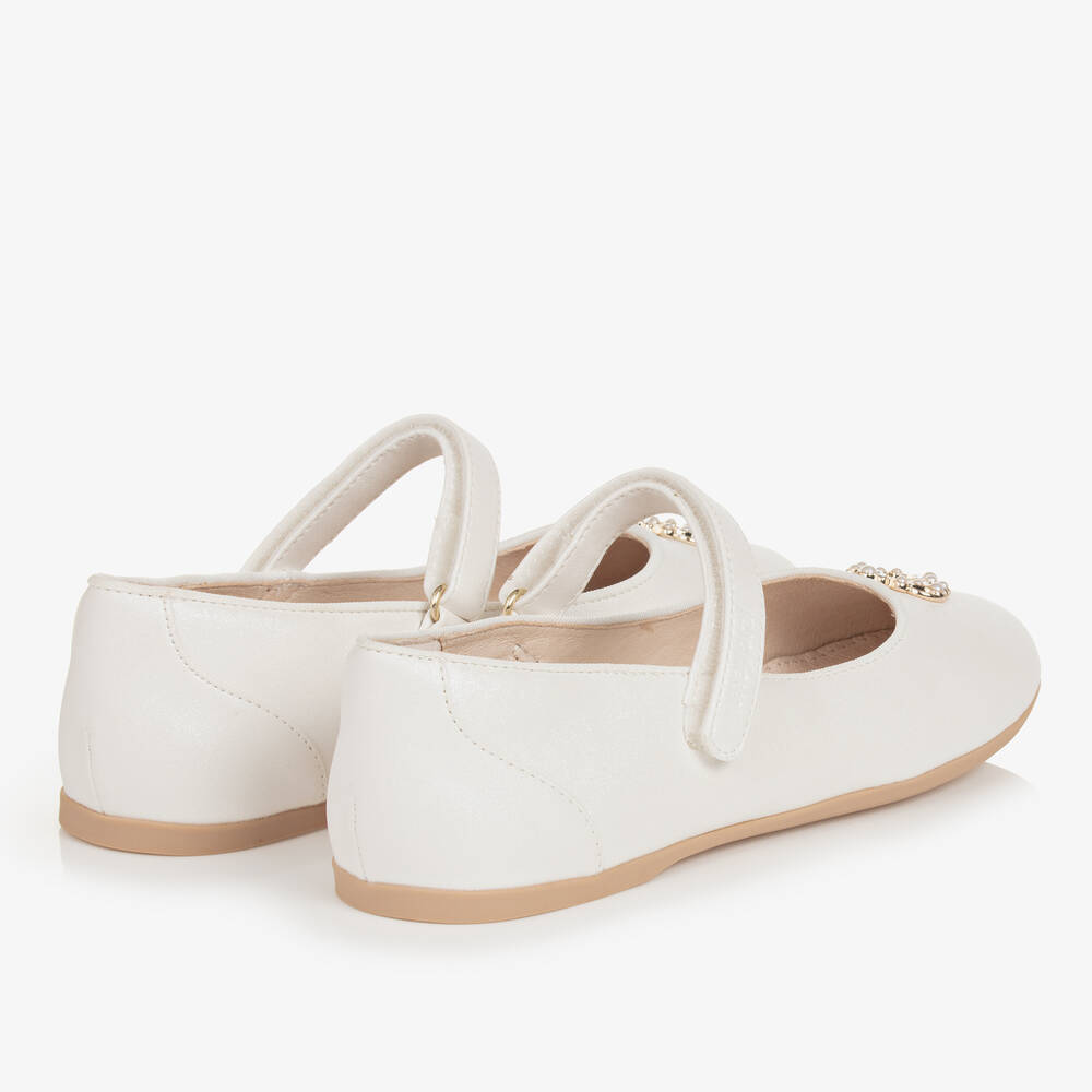 Mayoral-Teen Girls Ivory Faux Leather Pumps | Childrensalon Outlet