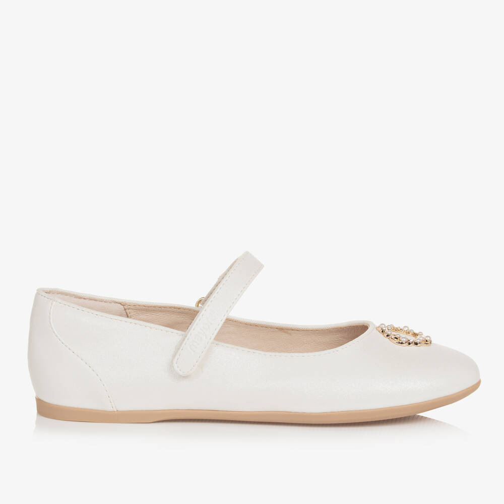 Mayoral-Teen Girls Ivory Faux Leather Pumps | Childrensalon Outlet