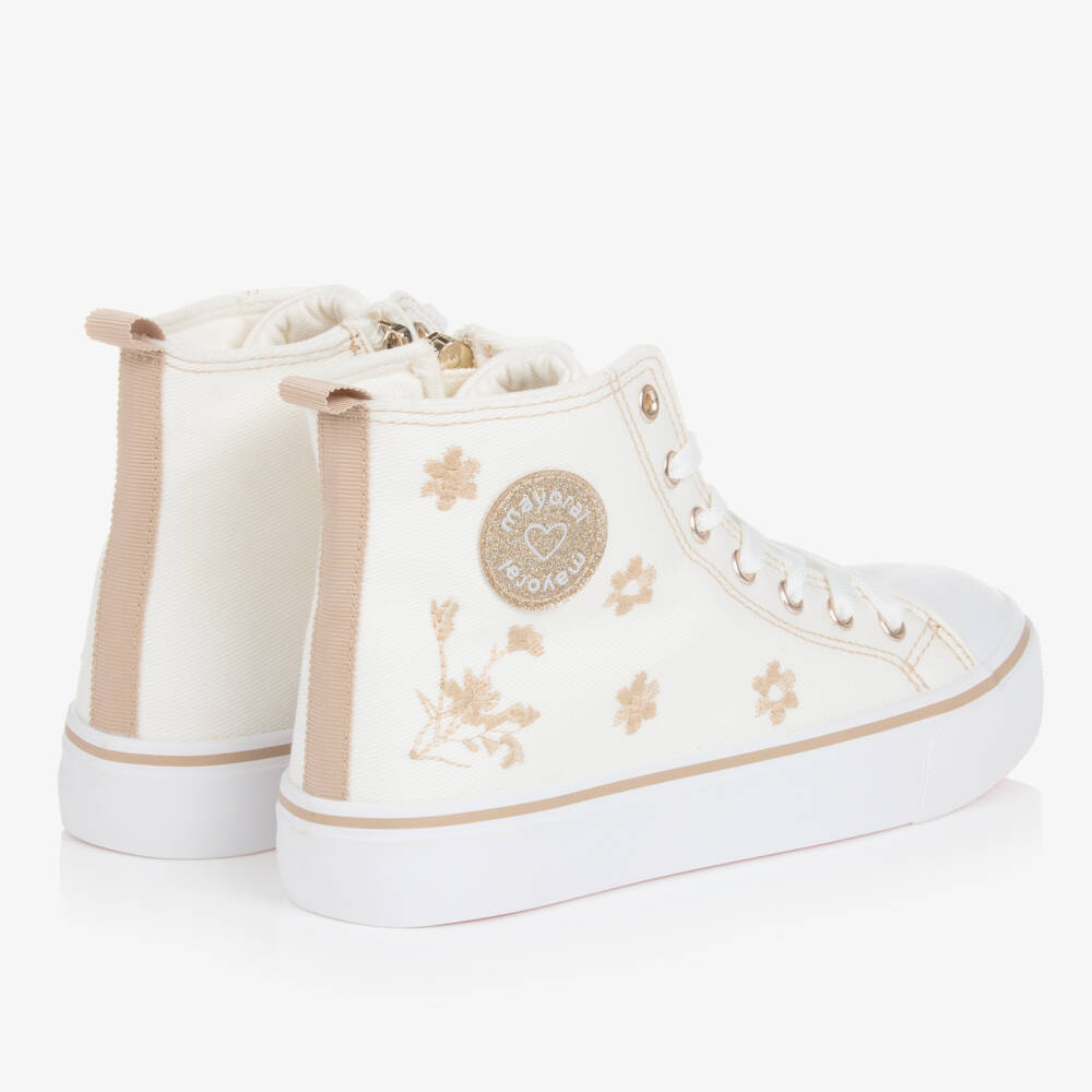 Mayoral-Teen Girls Ivory High-Top Trainers | Childrensalon Outlet