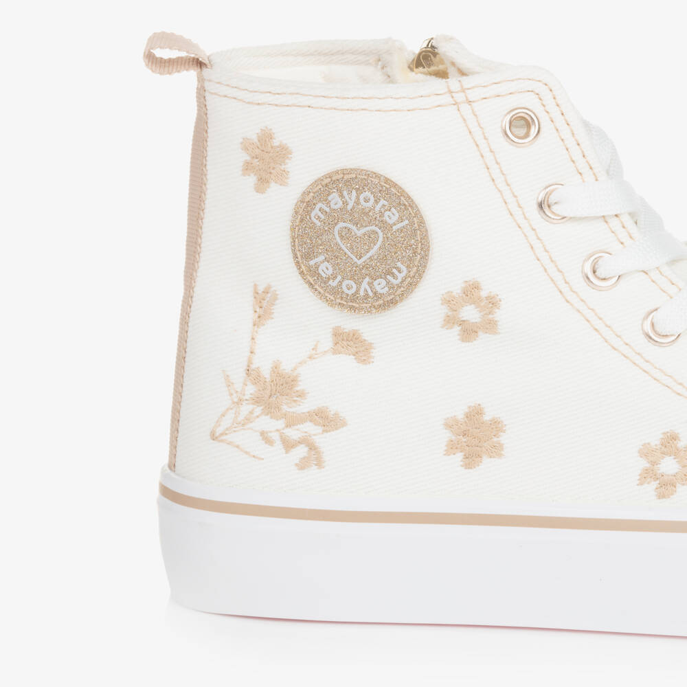 Mayoral-Teen Girls Ivory High-Top Trainers | Childrensalon Outlet