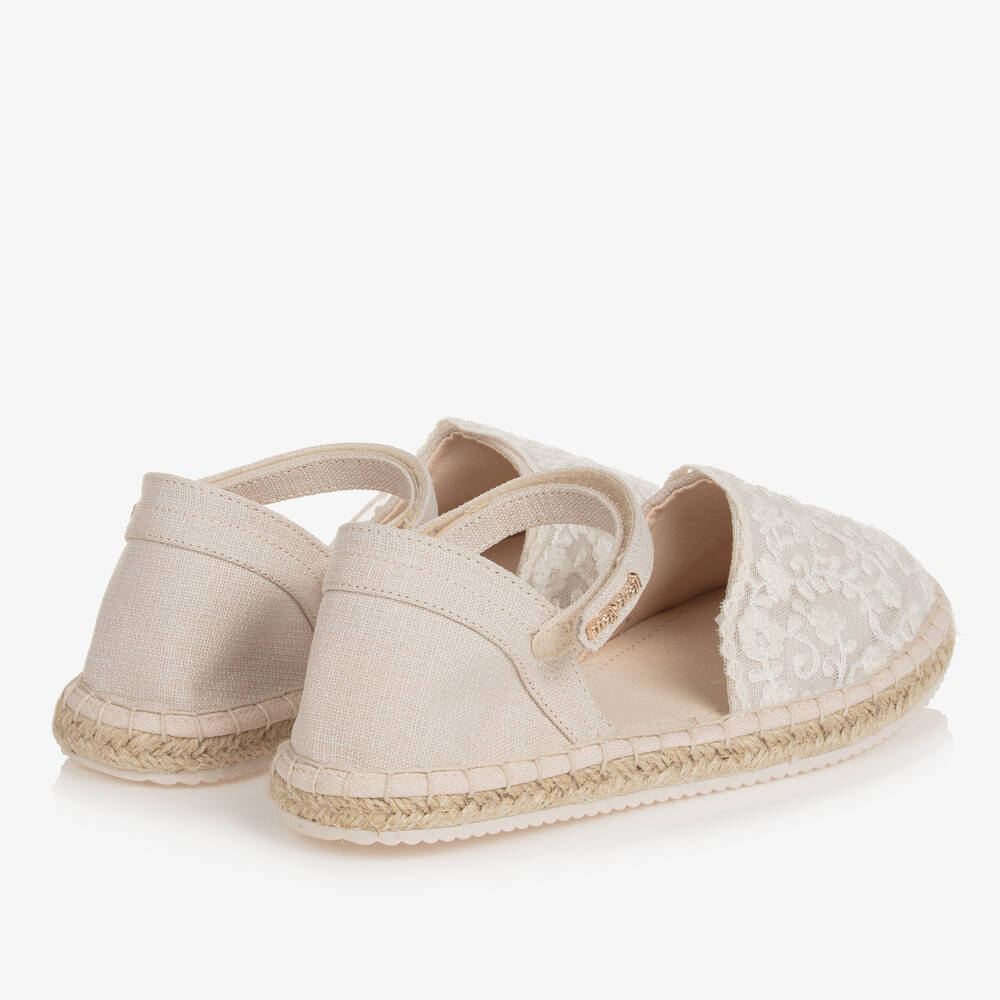 Mayoral-Teen Girls Ivory Lace Espadrille Sandals | Childrensalon Outlet