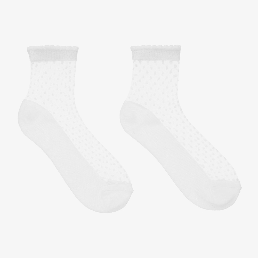 Mayoral - Teen Girls Ivory Lace Socks | Childrensalon