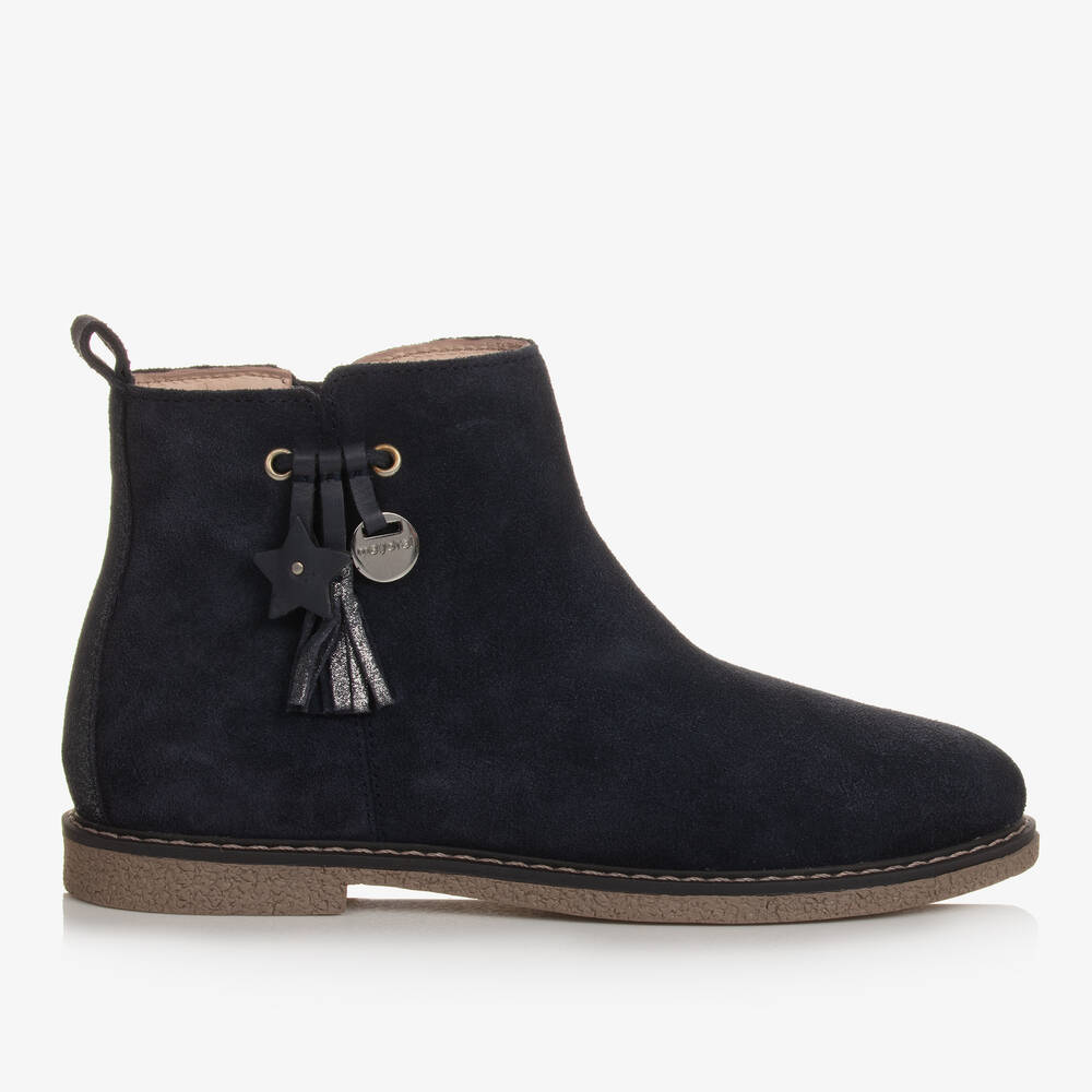 Mayoral - Teen Girls Navy Blue Leather Ankle Boots | Childrensalon