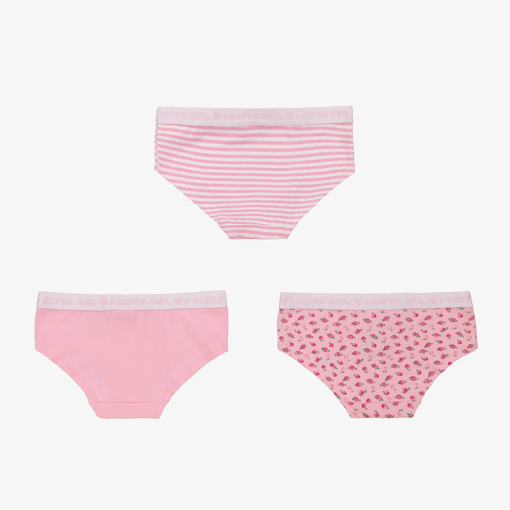 Mayoral-Teen Girls Pink Cotton Knickers (3 Pack) | Childrensalon Outlet