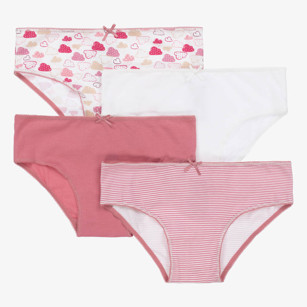 Mayoral-Teen Girls Pink Cotton Knickers (4 Pack) | Childrensalon Outlet