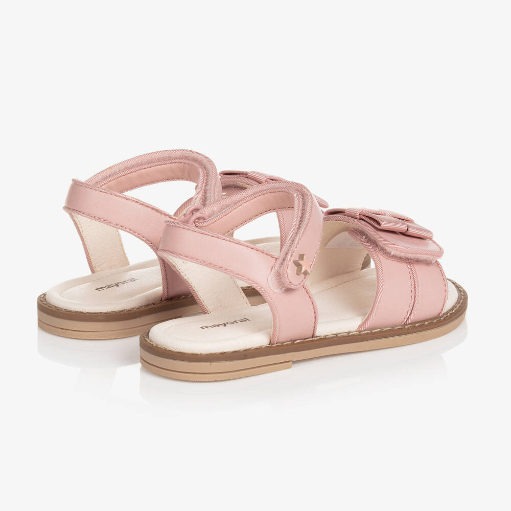 Mayoral Teen Girls Pink Faux Leather Strappy Sandals