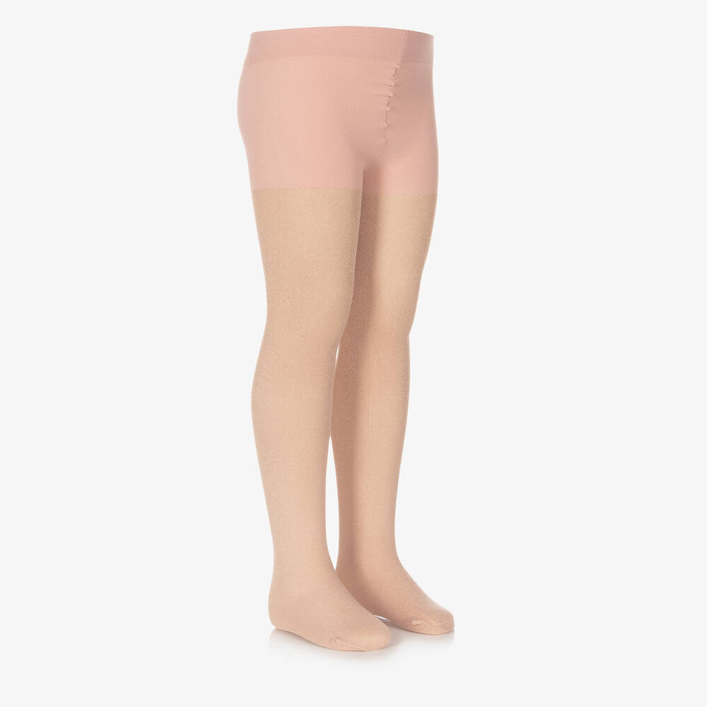 Mayoral - Teen Girls Pink & Gold Glitter Tights