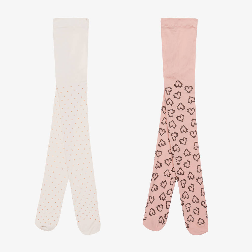 Mayoral - Collants roses et ivoire - lot de 2 | Childrensalon