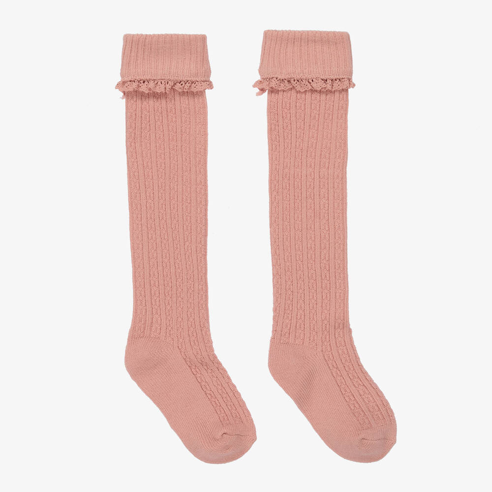 Mayoral - Teen Girls Pink Knee High Socks | Childrensalon