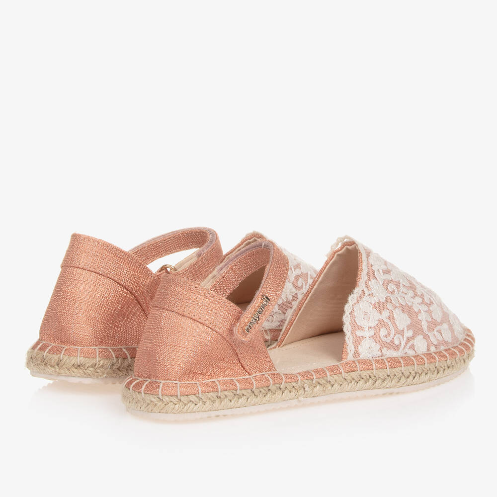 Mayoral-Teen Girls Pink Lace Espadrille Sandals | Childrensalon Outlet