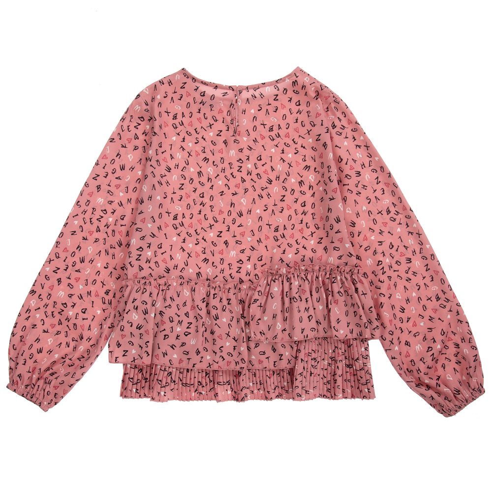 مايورال-Teen Girls Pink Letters Blouse | Childrensalon Outlet