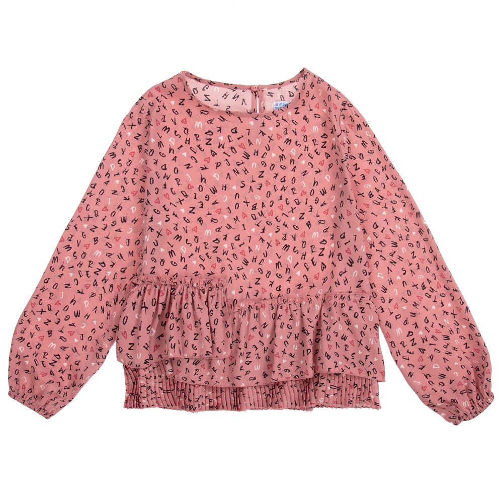 Mayoral - Teen Girls Pink Letters Blouse | Childrensalon