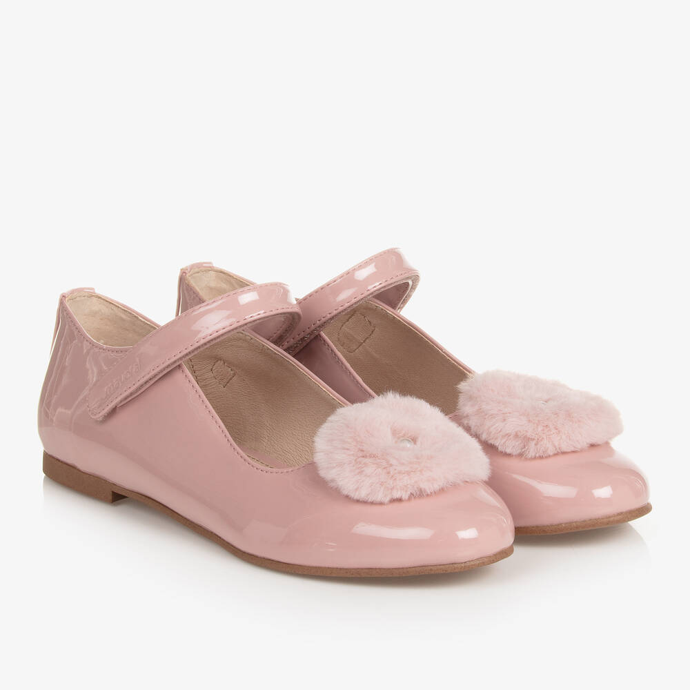 Mayoral - Rosa Teen Lackschuhe mit Bommel | Childrensalon