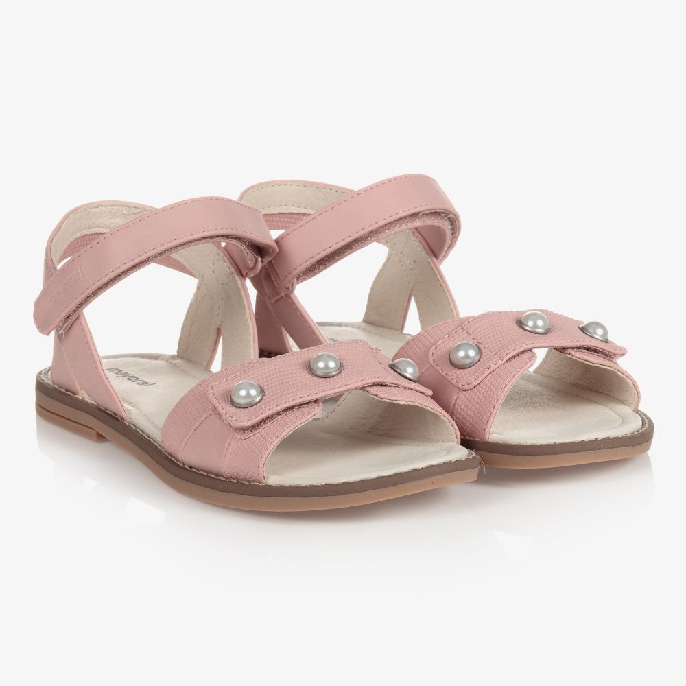 Mayoral - Розовые сандалии с жемчужинами для девочек-подростков | Childrensalon