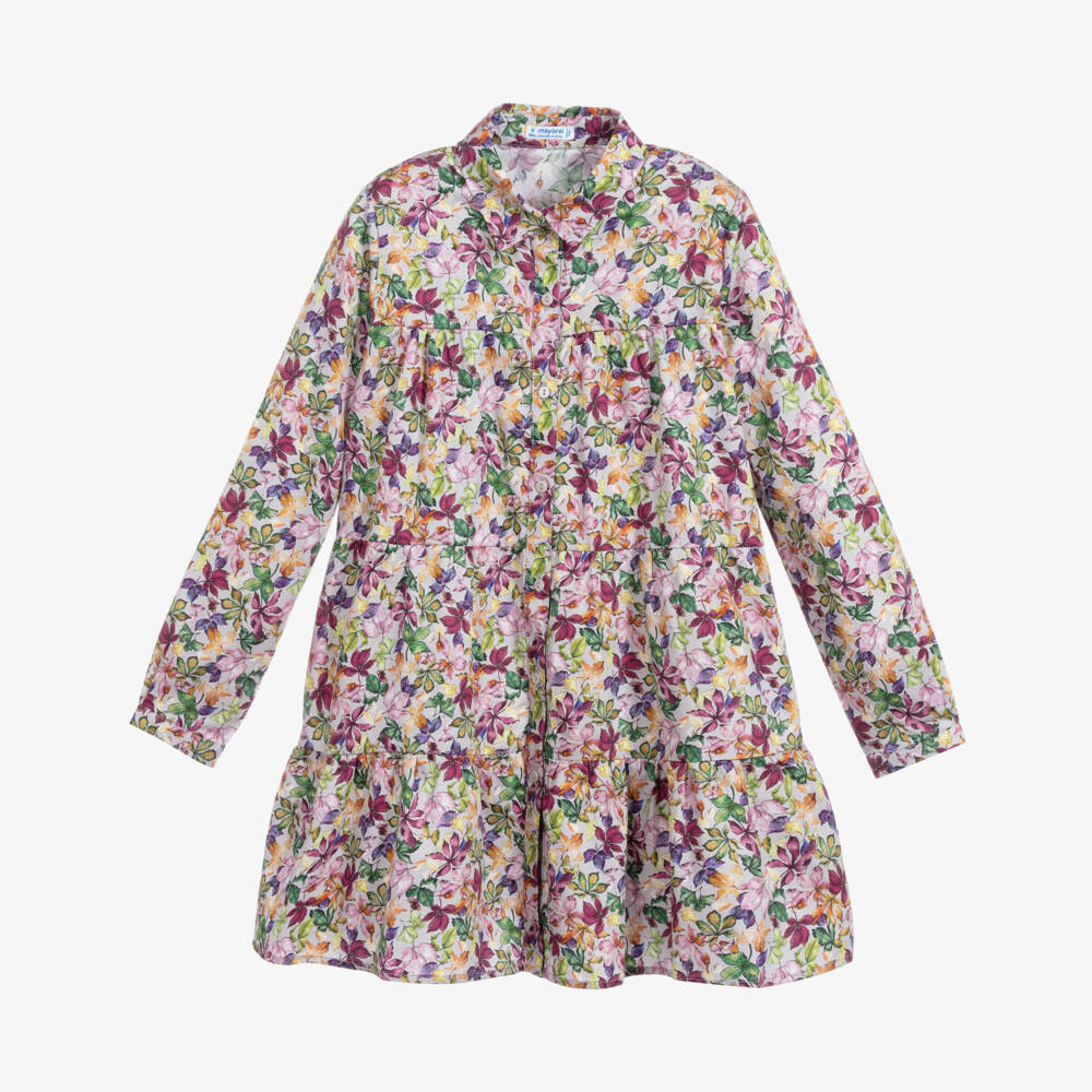 Mayoral-Teen Girls Purple Floral Dress | Childrensalon Outlet