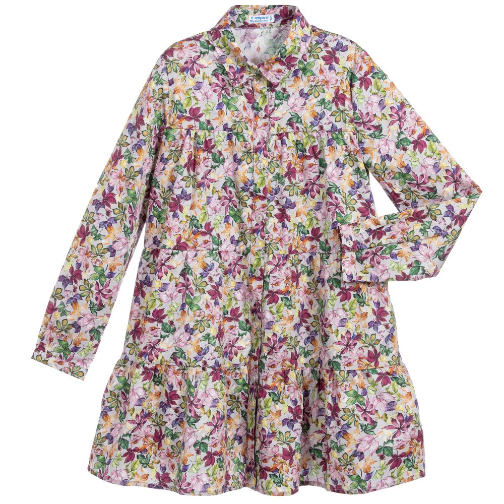 Mayoral-Teen Girls Purple Floral Dress | Childrensalon Outlet