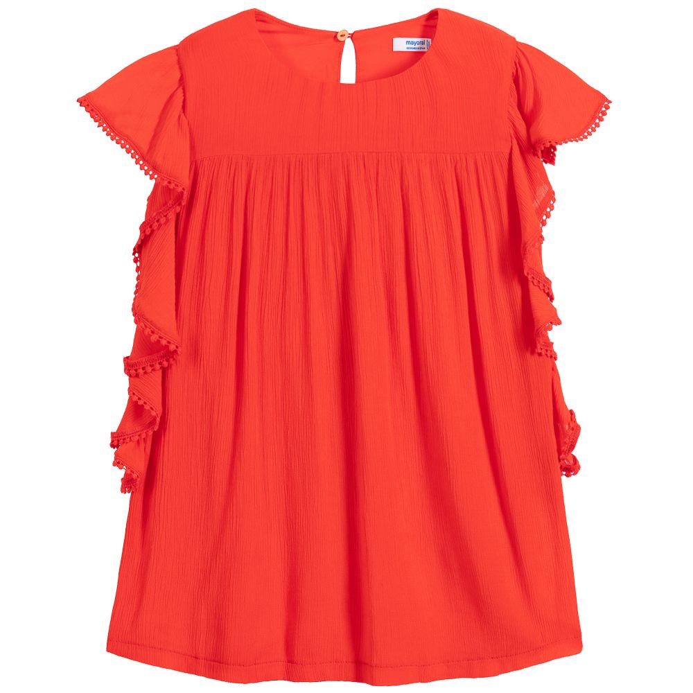 Mayoral - Teen Girls Red Viscose Blouse | Childrensalon