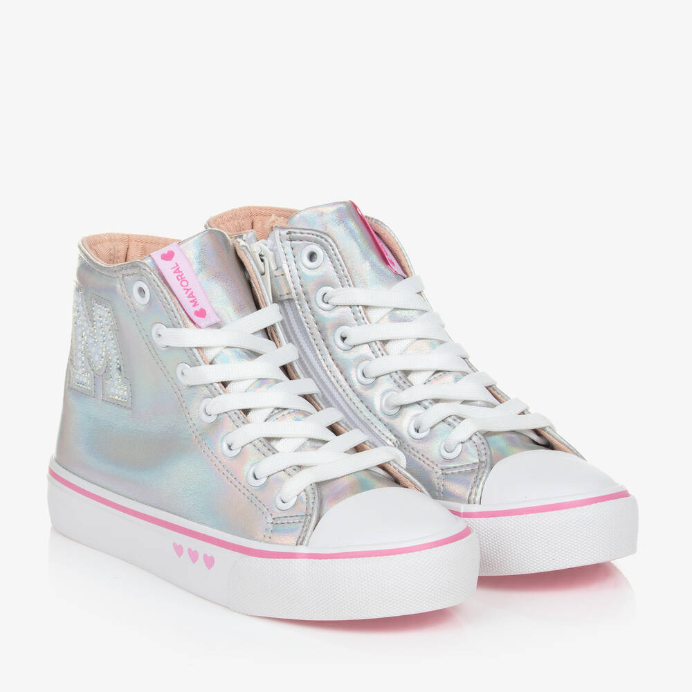Mayoral - Silberne hohe Teen Sneakers | Childrensalon