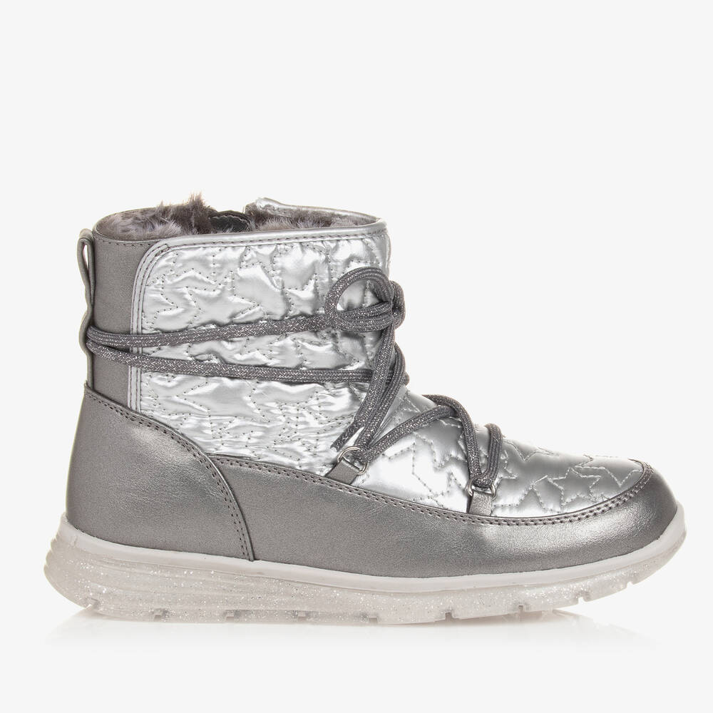 Girls silver snow boots 2025