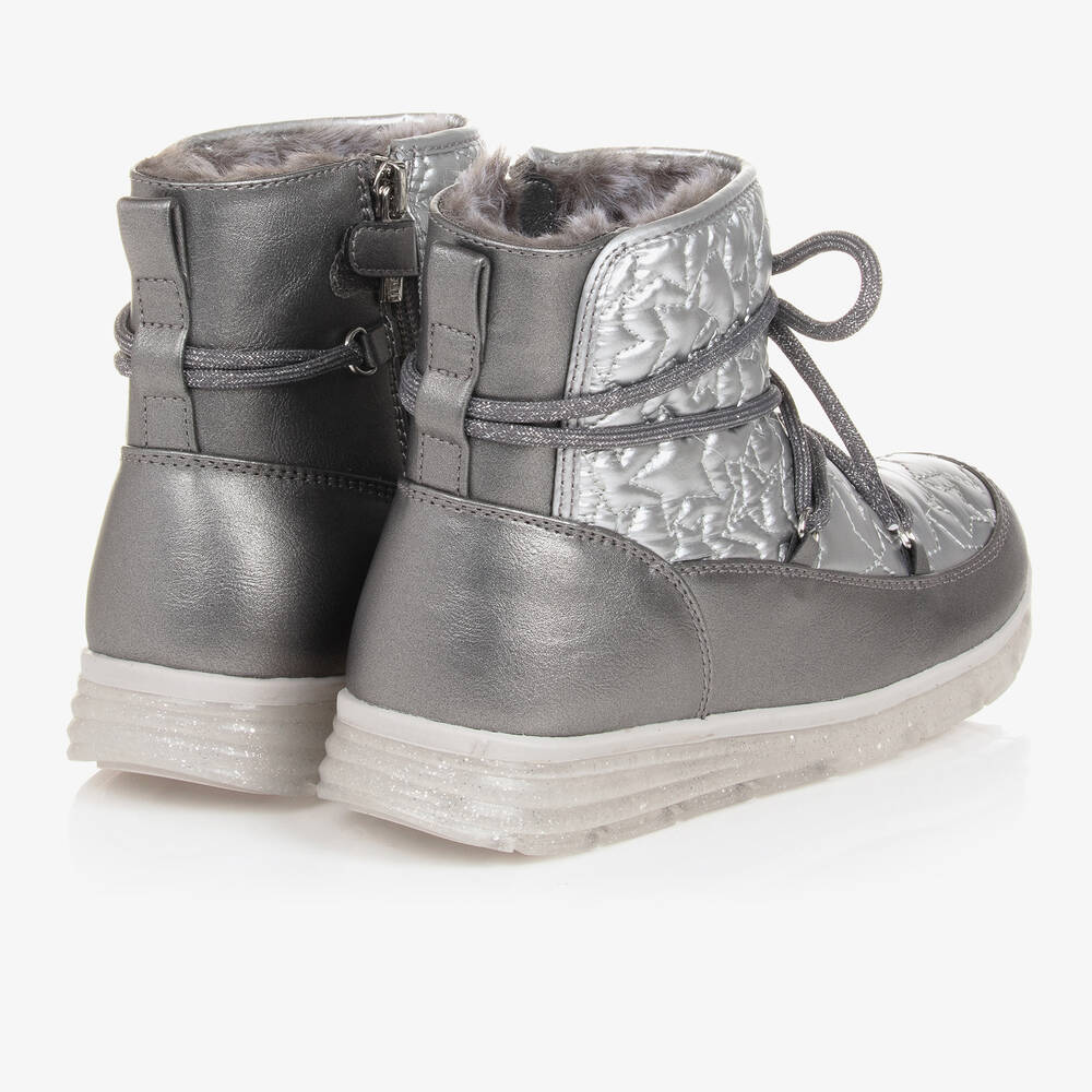 Mayoral-Teen Girls Silver Padded Star Snow Boots | Childrensalon Outlet