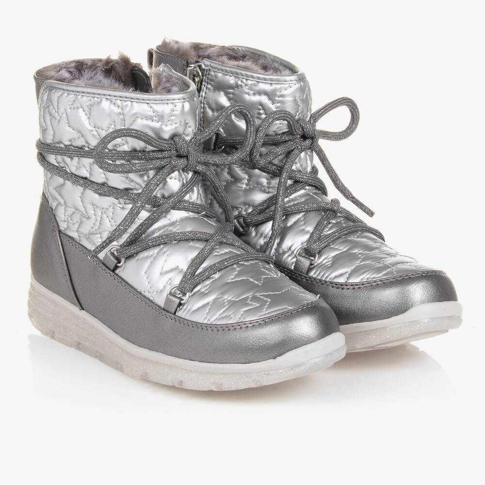 Silver snow boots discount