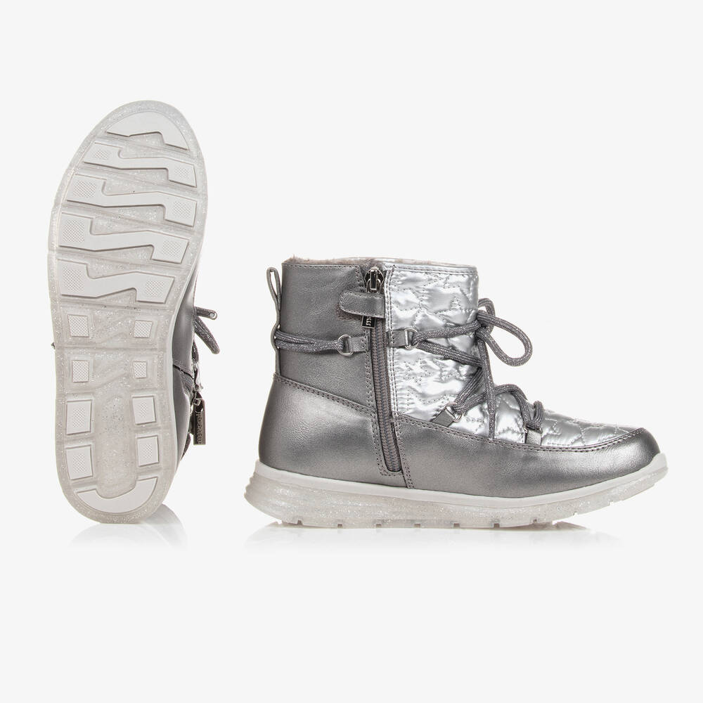 Mayoral-Teen Girls Silver Padded Star Snow Boots | Childrensalon Outlet