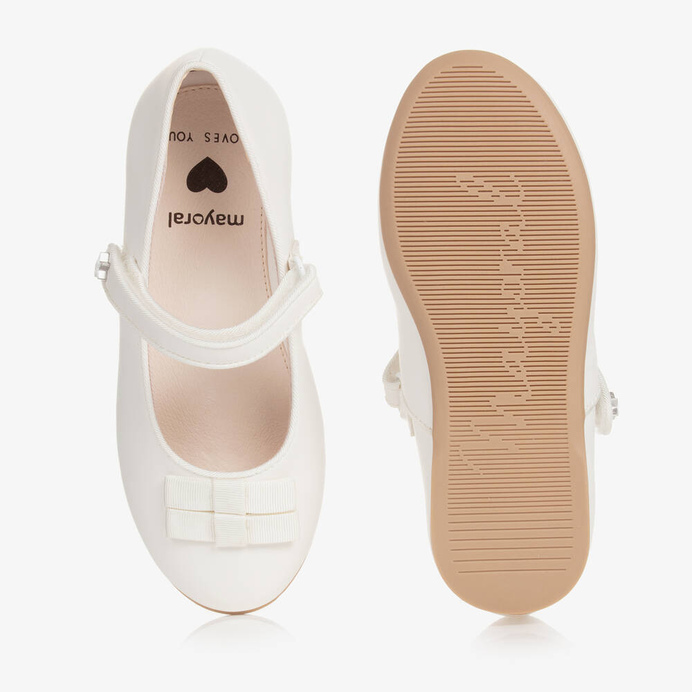 Mayoral-Teen Girls White Faux Leather Ballerina Pumps | Childrensalon Outlet