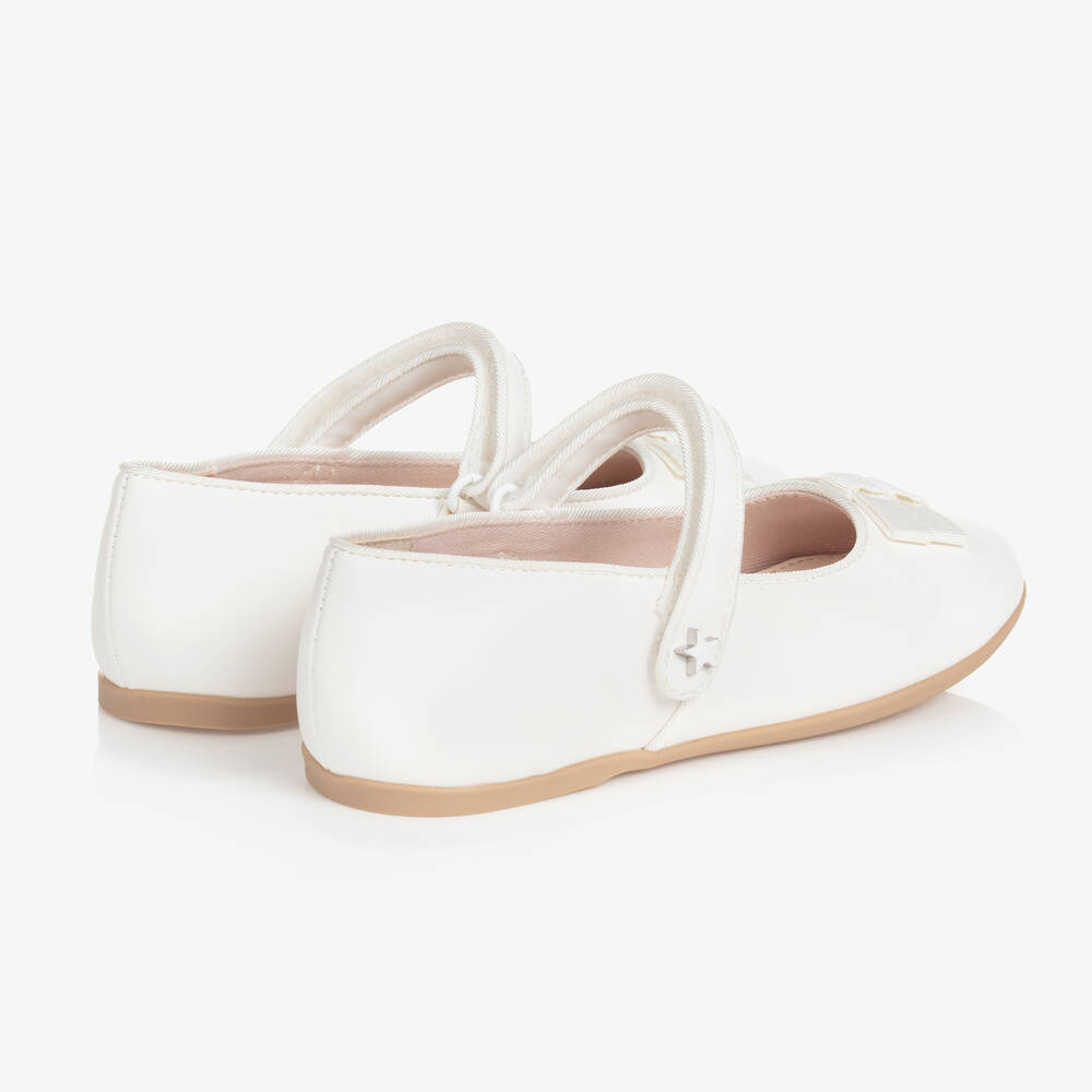 Mayoral-Teen Girls White Faux Leather Ballerina Pumps | Childrensalon Outlet