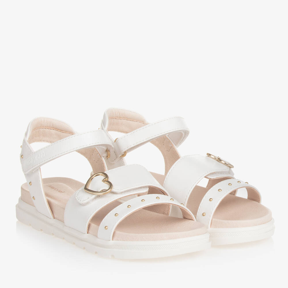 Mayoral-Teen Girls White Studded Sandals | Childrensalon Outlet