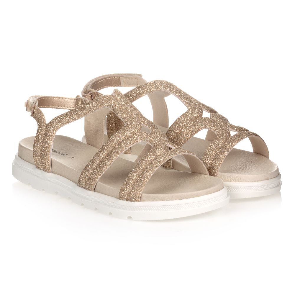 Mayoral-Teen Gold Glitter Sandals | Childrensalon Outlet