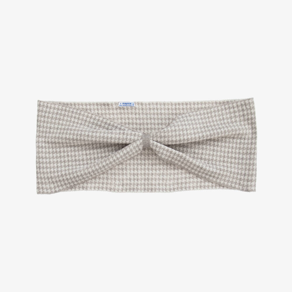 Mayoral-Teen Grey Houndstooth Hat Set | Childrensalon Outlet
