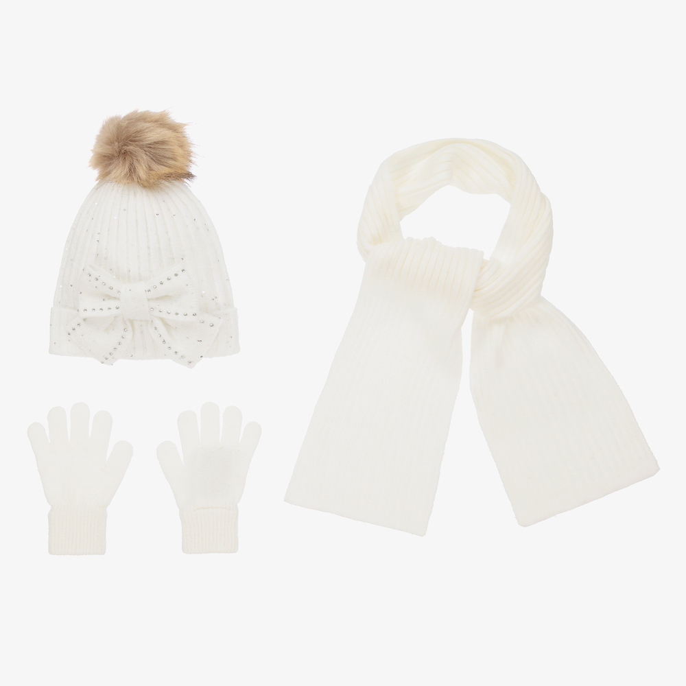 Mayoral - Ensemble ivoire gants, écharpe et bonnet Ado | Childrensalon