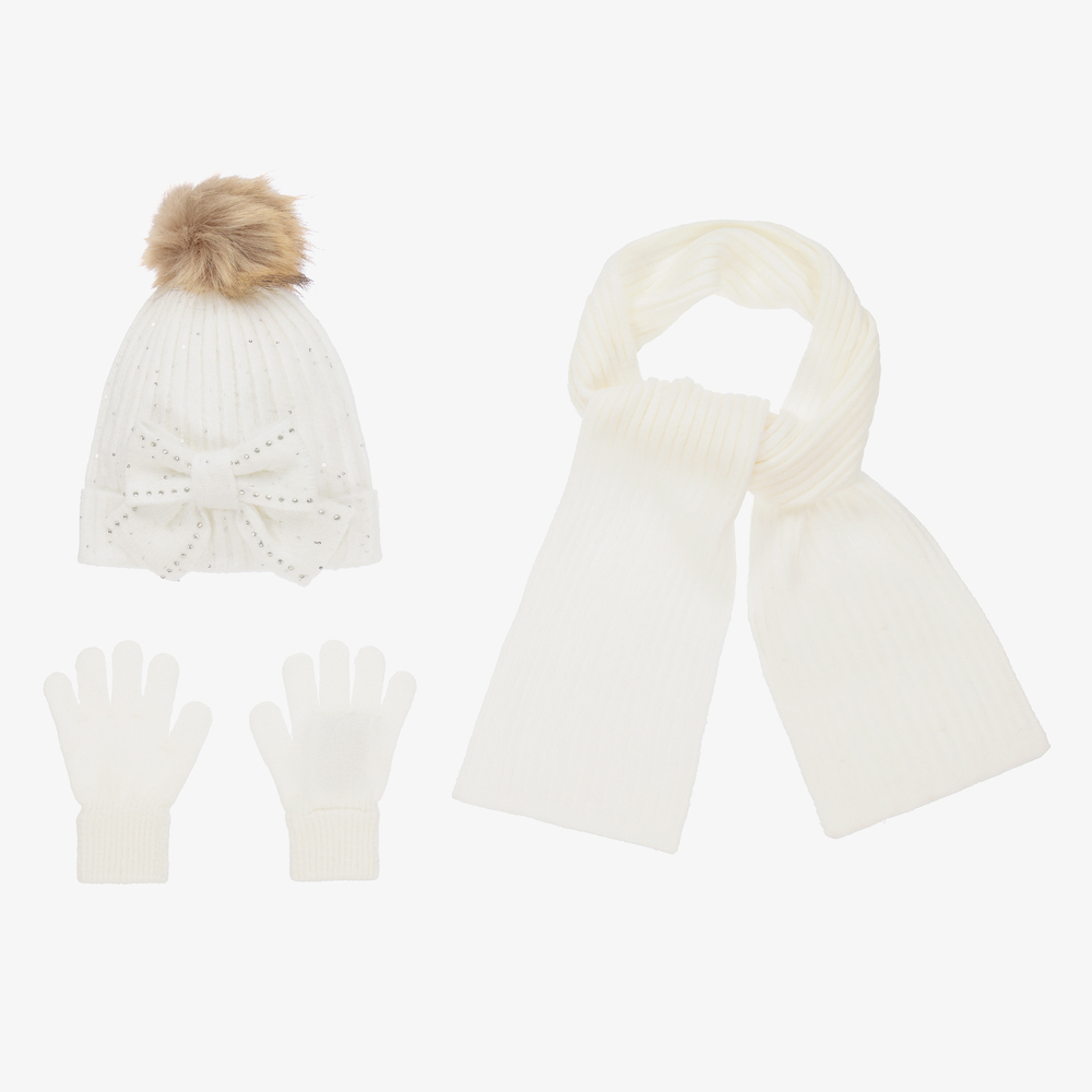 Mayoral - Teen Ivory Gloves, Scarf & Hat | Childrensalon