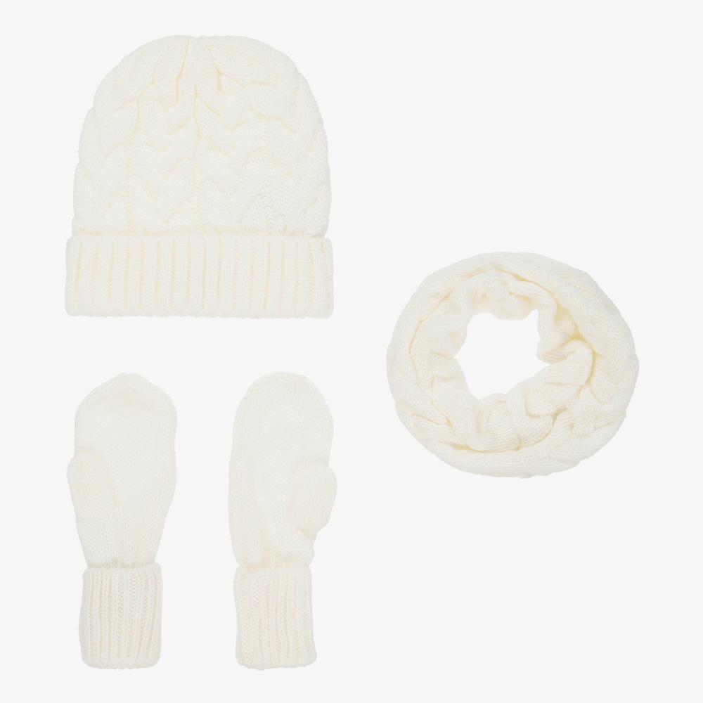 Mayoral-Шапочка, варежки и снуд кремового цвета для подростков | Childrensalon Outlet