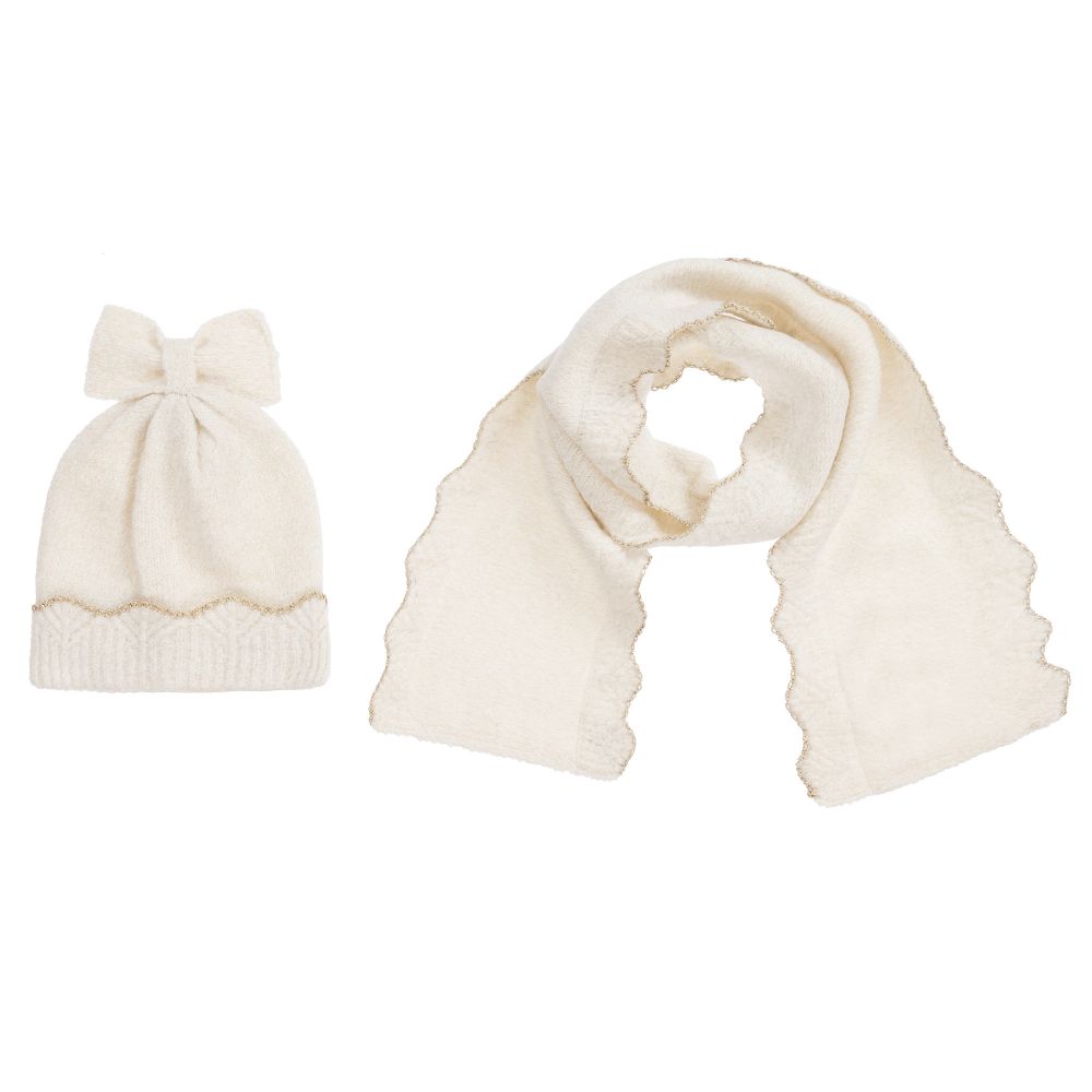 Mayoral - Teen Ivory Knitted Hat Set  | Childrensalon