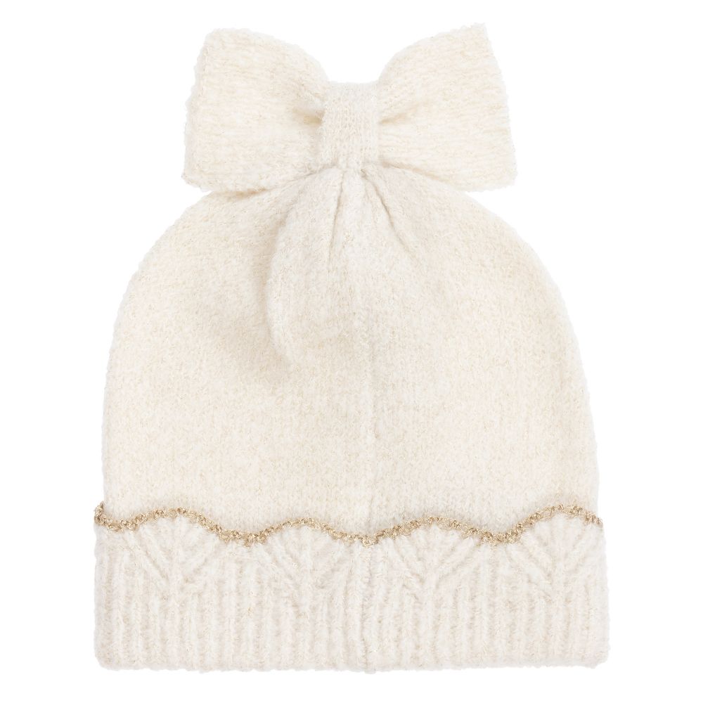 Mayoral-Teen Ivory Knitted Hat Set  | Childrensalon Outlet