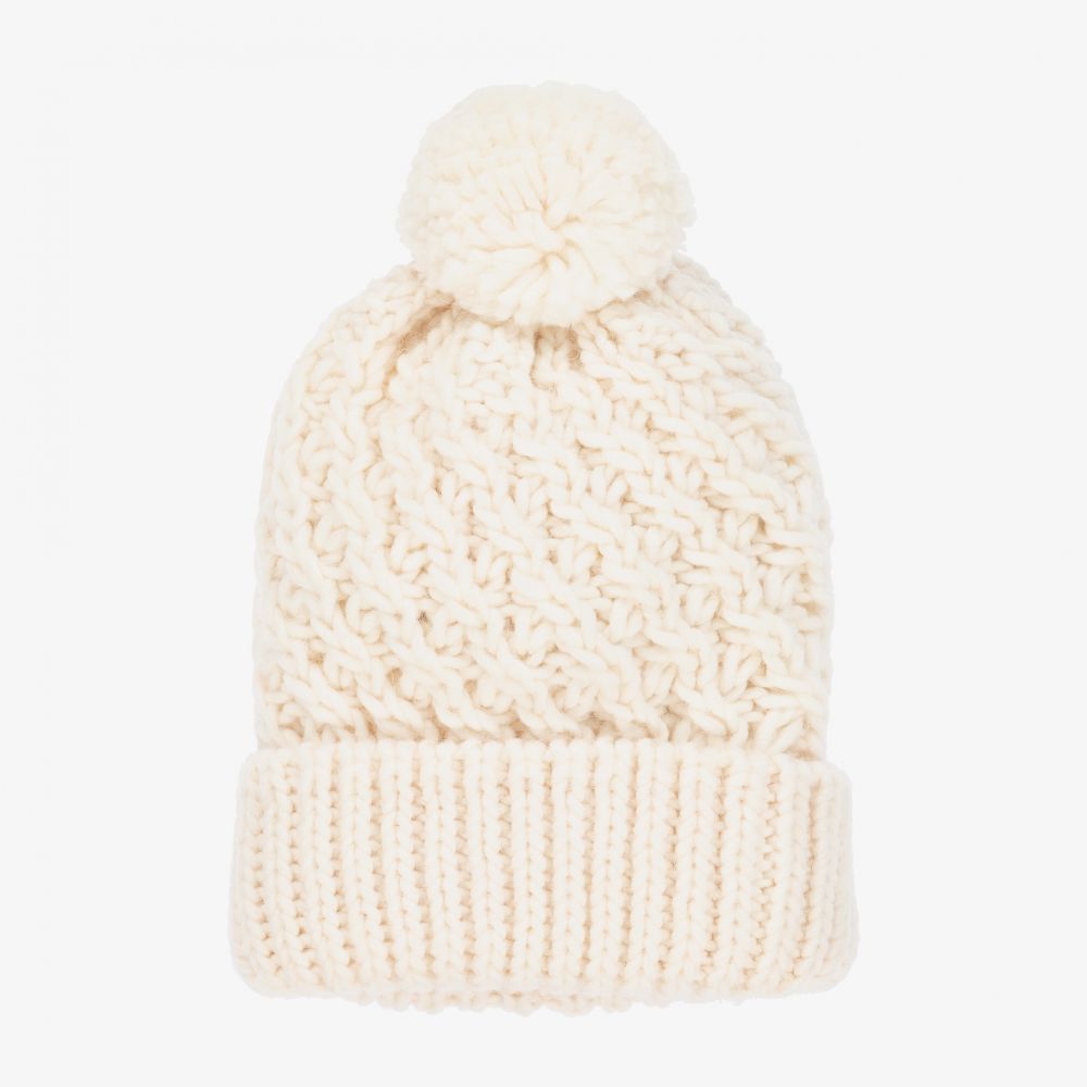 Mayoral-Teen Ivory Pom-Pom Hat | Childrensalon Outlet