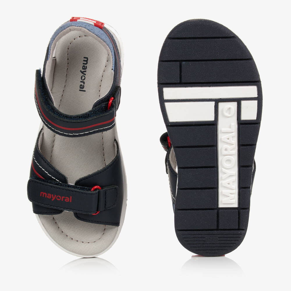 Mayoral-صندل بشريط لاصق تينز ولادي جلد صناعي لون كحلي | Childrensalon Outlet