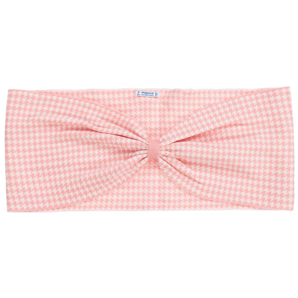 Mayoral Teen Pink Houndstooth Hat Set Childrensalon Outlet