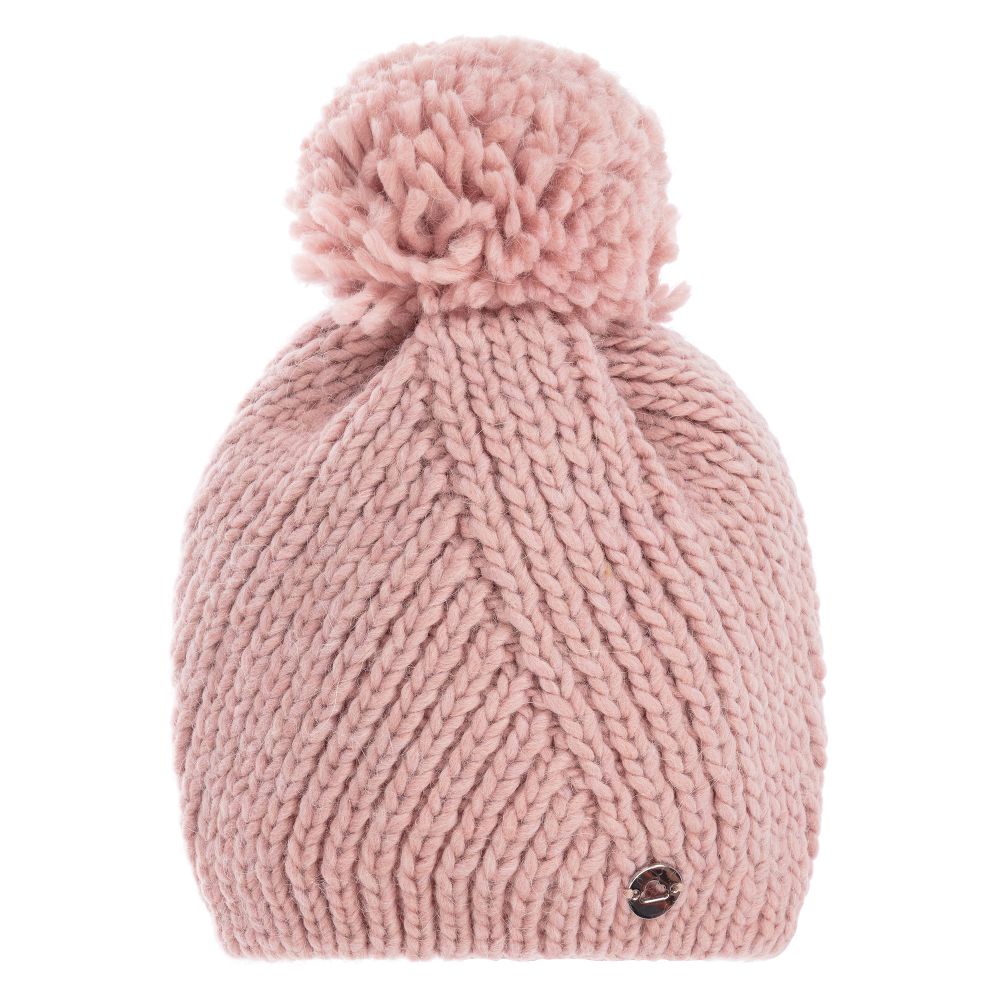 Mayoral - Teen Pink Knitted Pom-Pom Hat | Childrensalon