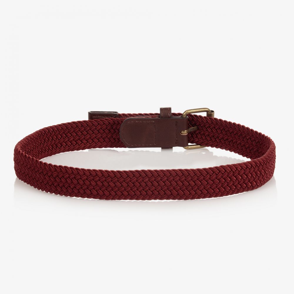 مايورال-حزام تينز ولادي جلد صناعي مجدول لون أحمر | Childrensalon Outlet