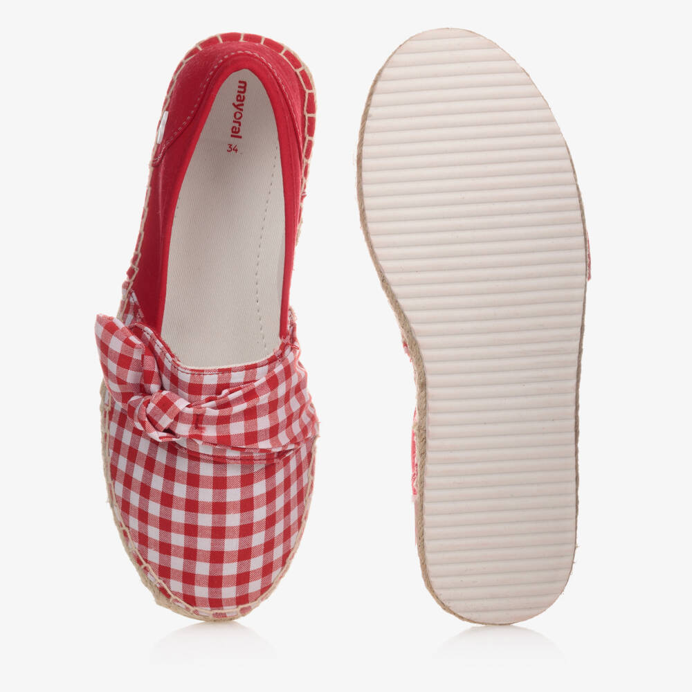 Mayoral-حذاء إسبادريل تينز بناتي كانفاس لون أحمر | Childrensalon Outlet