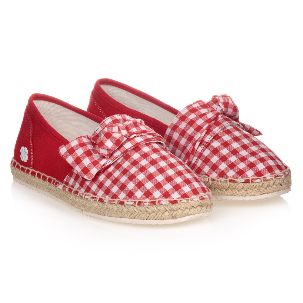 Mayoral - Espadrilles à carreaux rouges Ado | Childrensalon